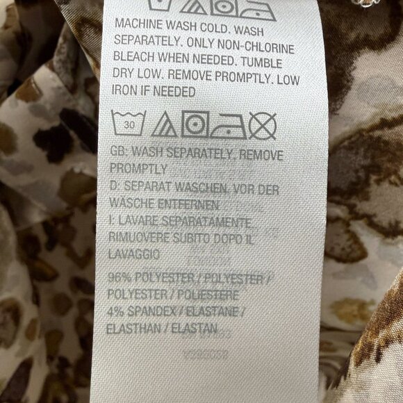 SUSAN GRAVER Womens Top Large Petite Leopard Brown Button Up Blouse NWOT - Picture 10 of 10